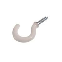 cup hook 19mm to shoulder total length 30mm white pvc coated pck 2000 