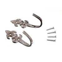 curtain tie back hold hooks 80mm fleur de lys chrome screws 20 pairs 