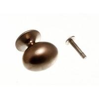 Cupboard Door Pull Handle Oval Knob Matt Chrome 28MM + Screws ( pack 200 )