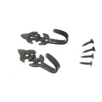 curtain tie back hold back hooks fleur de lys black with screws 100 pa ...