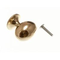 Cupboard Door Pull Handle Oval Knob Brass Plated 32MM + Screws ( pack of 200 )