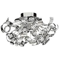 Curls 12 Lamp Chrome Flush Ceiling Light With Crystal Beads
