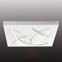 Curved white square LED ceiling lamp