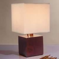 Cube-shaped table lamp ASTA, dark brown