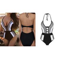 Cut-Out Mesh-Detail Swimsuit - 2 Sizes