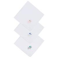 Cute Scotty dog motif boxed fabric handkerchiefs - 3 pack - White