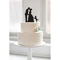 Custom couples acrylic wedding cake inserted card Elegant cake decoration birthday cake