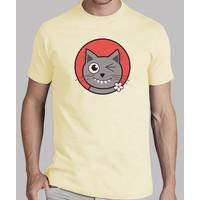 cute winking cat t shirt