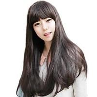 Curly Wave Lady Synthetic Long Full Bang Wigs Heat Resistant Fiber Cheap Cosplay Party Wig Hair