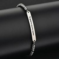Custom Engraved Name Balls Bead Bracelet Bangles Stainless Steel ID Personalized Logo Men Jewelry Letters Bracelets Women Gifts