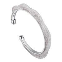 Cubic Zirconia Double Curved Crystal Bracelet, Silver