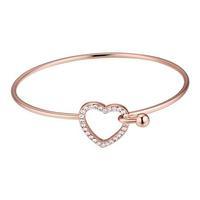 Cubic Zirconia Heart Cuff, Rose Gold