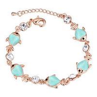 Cubic Zirconia Marine Romance Bracelet, Rose Gold/Aqua