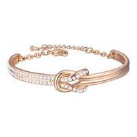 Cubic Zirconia Knot Encrusted Semi Cuff, Rose Gold