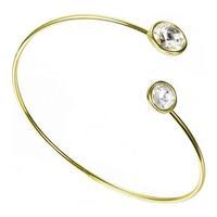 Cubic Zirconia Double Gem Wrap Cuff, Gold