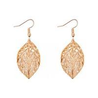 Cubic Zirconia Leaves Earrings, Gold