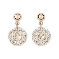 Cubic Zirconia Beautiful Crystal Earrings, Gold