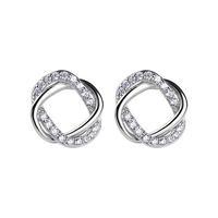 Cubic Zirconia Playful Oval Shaped Ear Plug, Silver