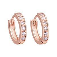 cubic zirconia creole earrings rose gold