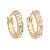 cubic zirconia creole earrings gold