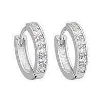 cubic zirconia creole earrings silver