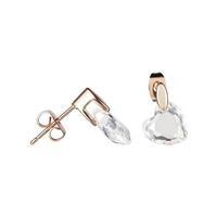 Cubic Zirconia Heart Crystal Earrings, Gold