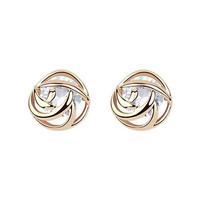 Cubic Zirconia Open Knot Stud Earrings, Gold