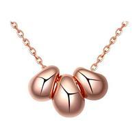 Cubic Zirconia Round Pebble Necklace, Rose Gold