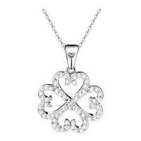 cubic zirconia heart pendant necklace silver