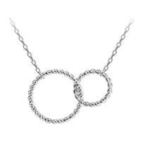 Cubic Zirconia Circular Pendant Necklace, Silver
