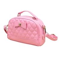 Cute PU Leather Bowknot Candy Color Small Crossbody Bag for Women