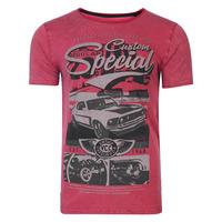 customcar motif t shirt in bonded pink dissident