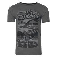 customcar motif t shirt in raven grey dissident