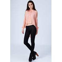 Cut Out Sleeve Chiffon Shirt