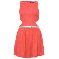 Cut Out Side Lace Dress with Belt