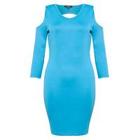 Cut Out Shoulder Scuba Dress