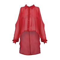 Cut Out Sleeve Chiffon Shirt
