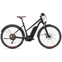 cube cross sl 500 2017 womens electric hybrid bike blackred 54cm