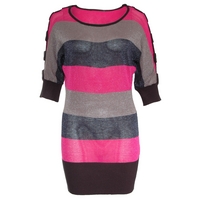 Cut Out Sleeve Stripe Jumper