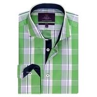 Curtis Green Medium Check Slim Fit Men\'s Shirt - High Collar