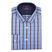 curtis blue red multi check extra slim fit mens shirt single cuff