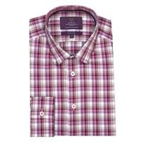 curtis pink green large check extra slim fit mens shirt single cuff