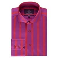 Curtis Fuchsia & Orange Stripe Slim Fit Men\'s Shirt - High Collar