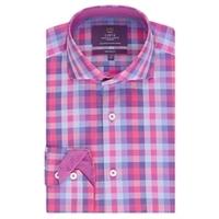 Curtis Purple Multi Check Slim Fit Men\'s Shirt - High Collar