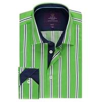 Curtis Green & Navy Stripe Slim Fit Shirt