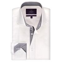 curtis white slim fit shirt with contrast detail high collar