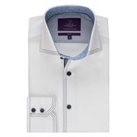 curtis white end on end slim fit mens shirt high collar