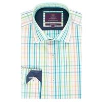 Curtis Blue & Coral Multi Check Slim Fit Shirt