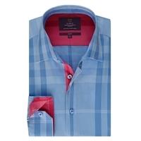 Curtis Blue Check Slim Fit Shirt - Single Cuff