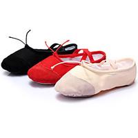 Customizable Women\'s Dance Shoes Ballet/Latin/Yoga/Dance Sneakers Canvas Flat Heel Black/Pink/Red